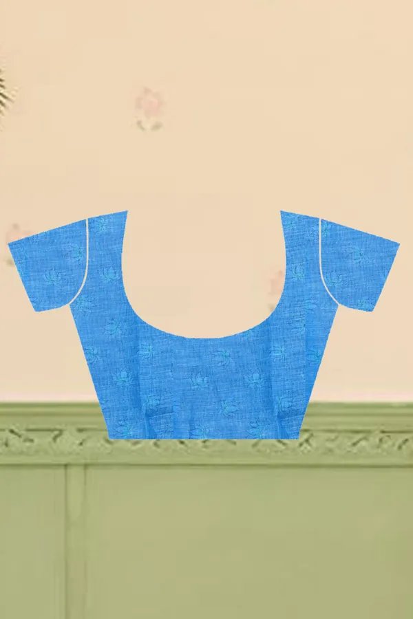 Blue_Cotton_Linen_Digital_Print_Saree_For_Women
