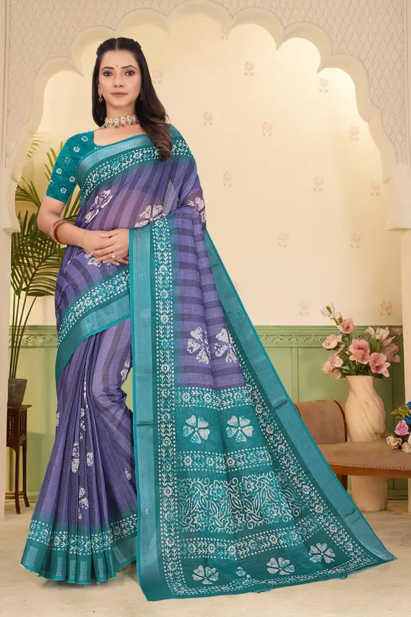 Magenta_Cotton_Linen_Digital_Print_Saree_For_Women
