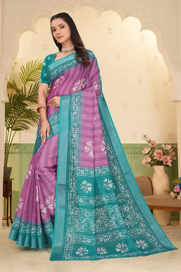 Multicolor_Cotton_Linen_Digital_Print_Saree_For_Women