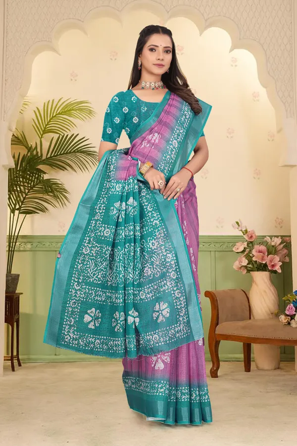 Multicolor_Cotton_Linen_Digital_Print_Saree_For_Women