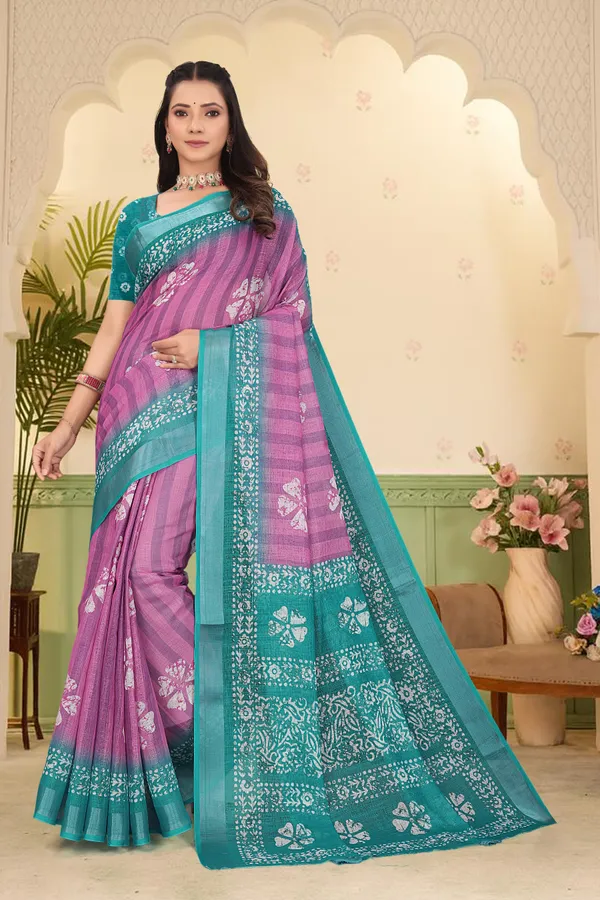 Multicolor_Cotton_Linen_Digital_Print_Saree_For_Women