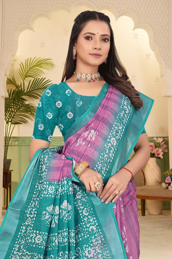 Multicolor_Cotton_Linen_Digital_Print_Saree_For_Women