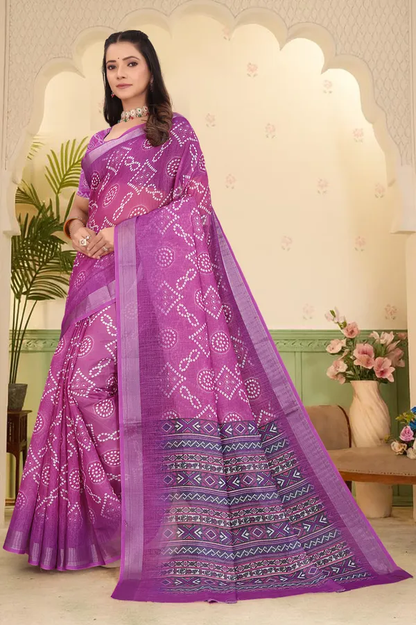 Purple_Cotton_Linen_Digital_Print_Saree_For_Women