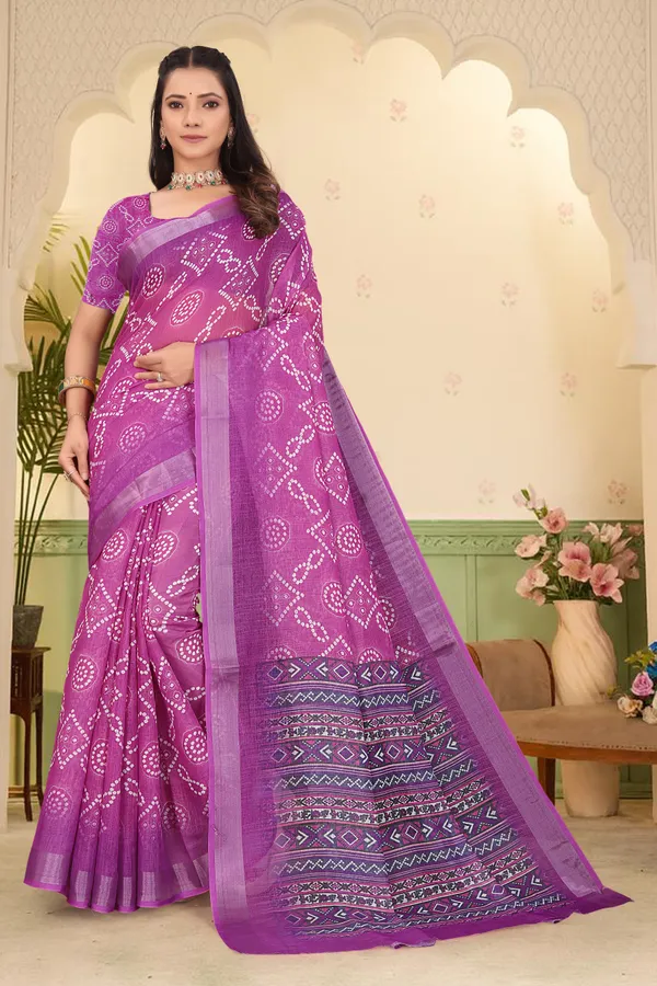 Purple_Cotton_Linen_Digital_Print_Saree_For_Women