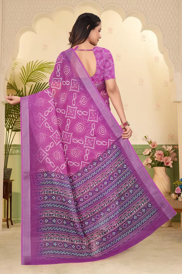 Purple_Cotton_Linen_Digital_Print_Saree_For_Women