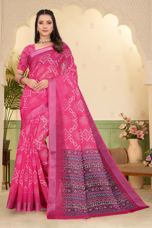 Pink_Cotton_Linen_Digital_Print_Saree_For_Women