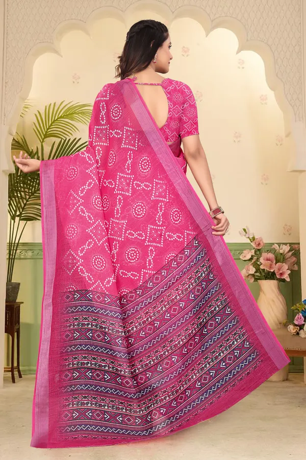 Pink_Cotton_Linen_Digital_Print_Saree_For_Women