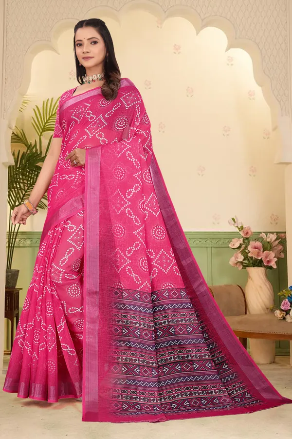 Pink_Cotton_Linen_Digital_Print_Saree_For_Women