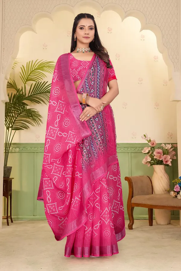 Pink_Cotton_Linen_Digital_Print_Saree_For_Women