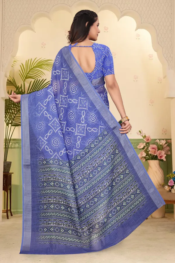 Blue_Cotton_Linen_Digital_Print_Saree_For_Women