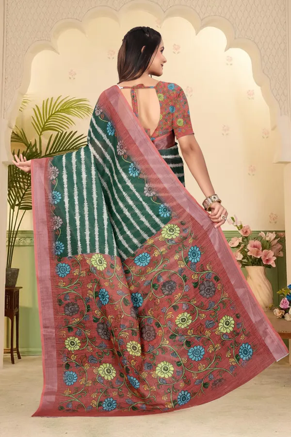 Red_Cotton_Linen_Digital_Print_Saree_For_Women