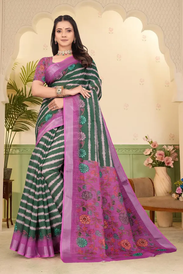Pink_Cotton_Linen_Digital_Print_Saree_For_Women