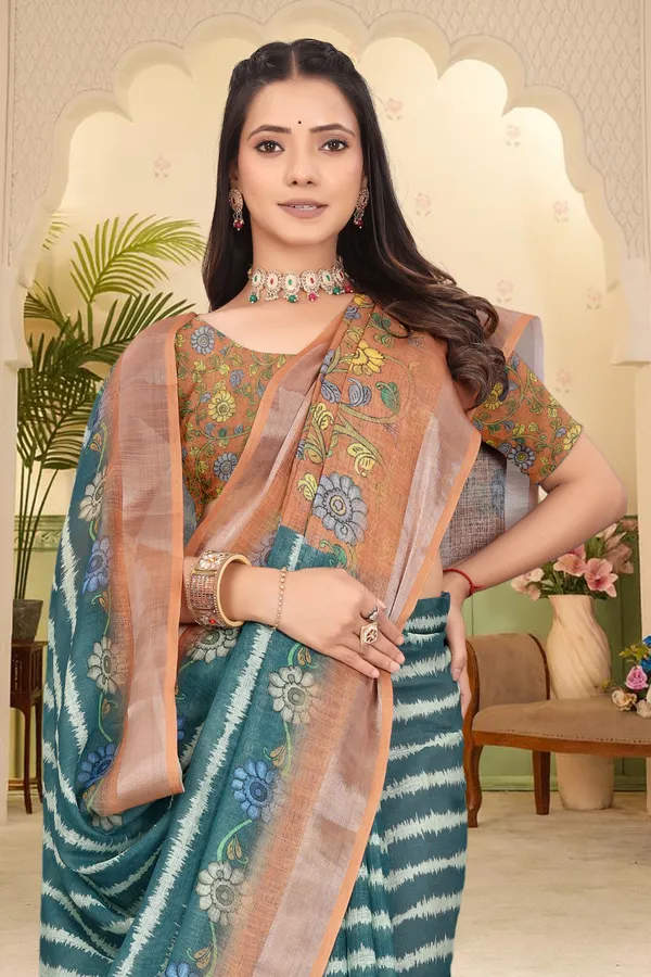 Mustard_Cotton_Linen_Digital_Print_Saree_For_Women