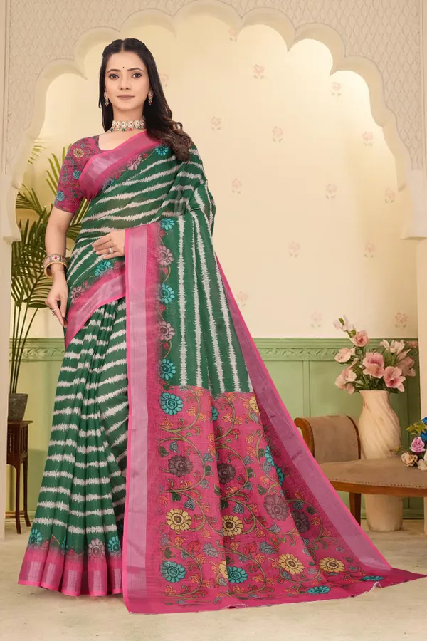 Multicolor_Cotton_Linen_Digital_Print_Saree_For_Women