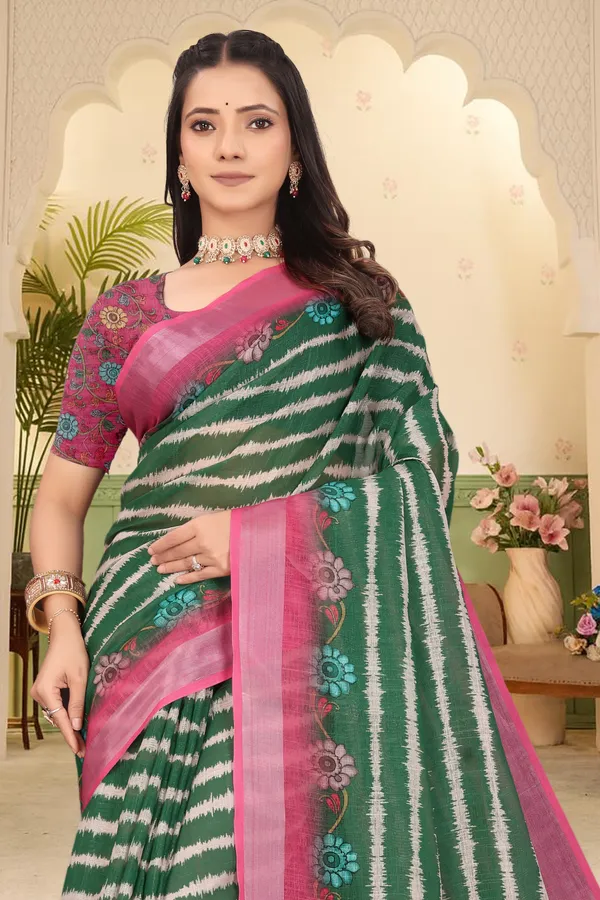 Multicolor_Cotton_Linen_Digital_Print_Saree_For_Women