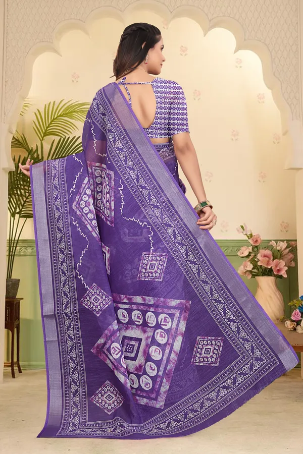 Light_Blue_Cotton_Linen_Digital_Print_Saree_For_Women