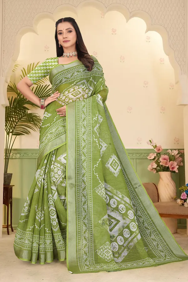 Mustard_Cotton_Linen_Digital_Print_Saree_For_Women