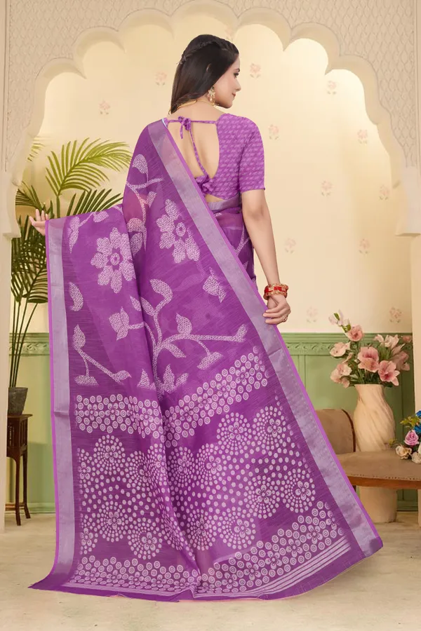 Purple_Cotton_Linen_Digital_Print_Saree_For_Women