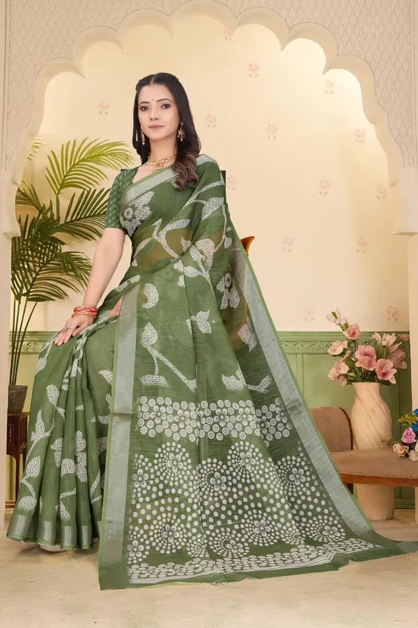 Mustard_Cotton_Linen_Digital_Print_Saree_For_Women