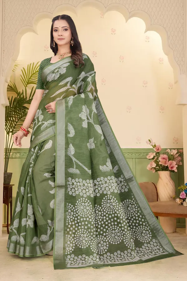 Mustard_Cotton_Linen_Digital_Print_Saree_For_Women