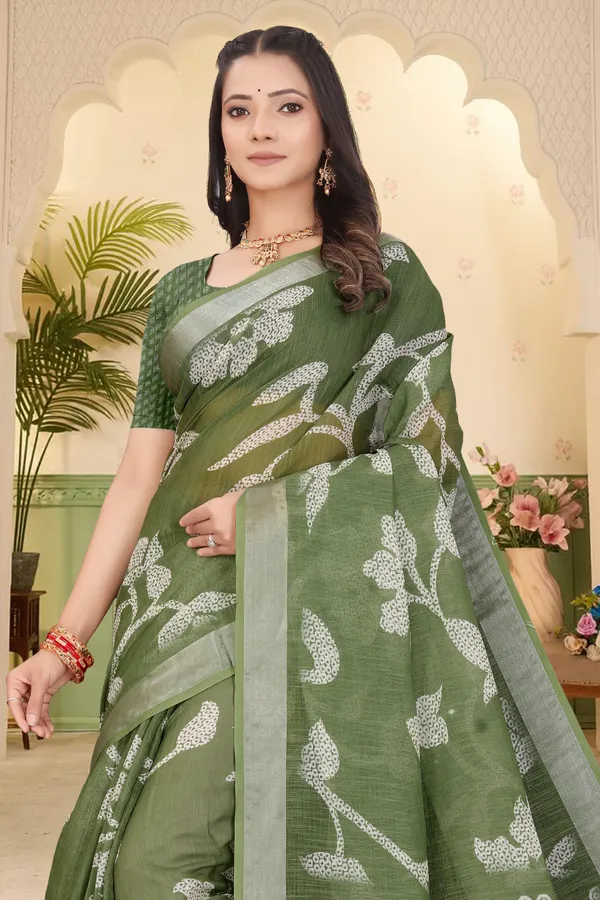 Mustard_Cotton_Linen_Digital_Print_Saree_For_Women