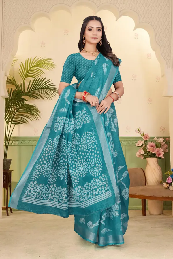 Light_Green_Cotton_Linen_Digital_Print_Saree_For_Women