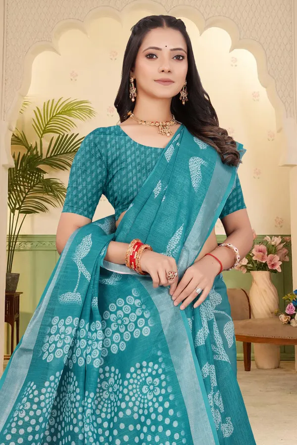 Light_Green_Cotton_Linen_Digital_Print_Saree_For_Women