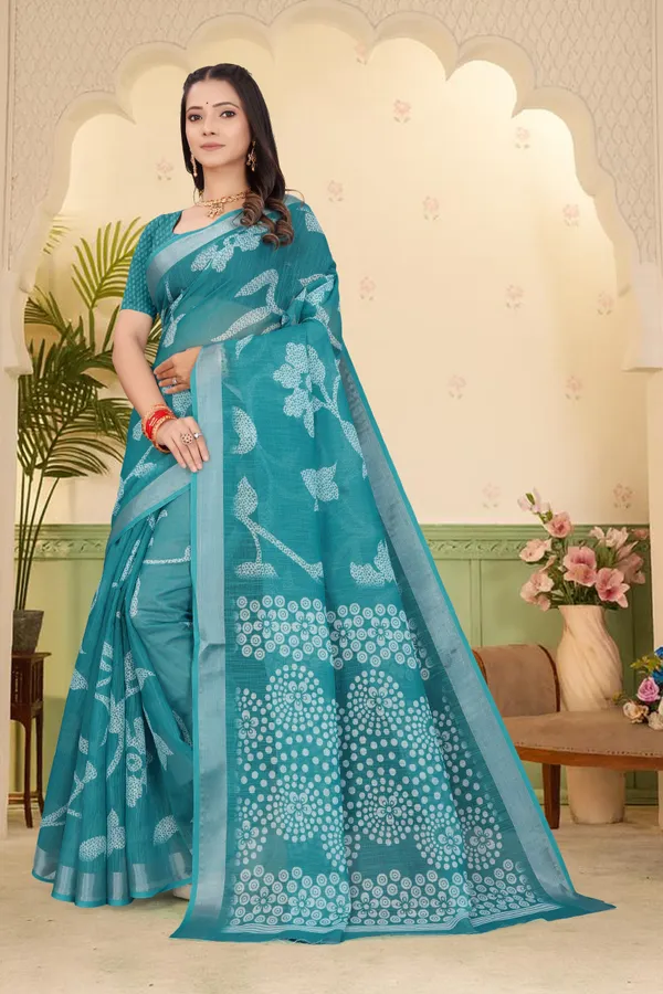 Light_Green_Cotton_Linen_Digital_Print_Saree_For_Women