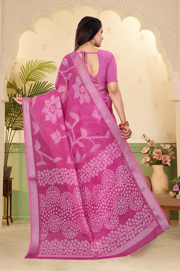 Pink_Cotton_Linen_Digital_Print_Saree_For_Women