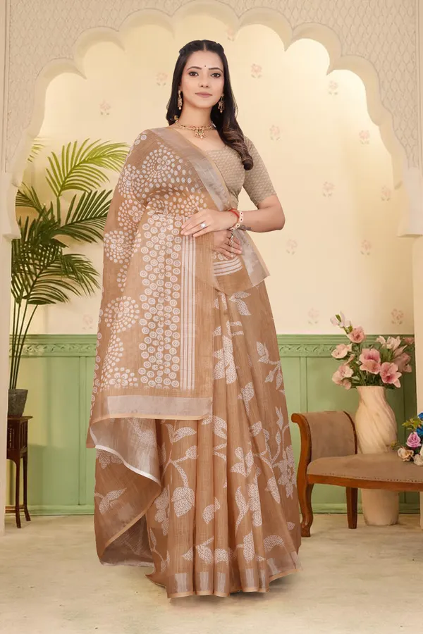 Beige_Cotton_Linen_Digital_Print_Saree_For_Women