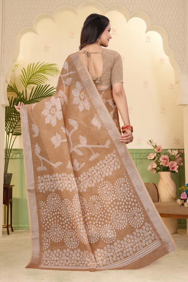 Beige_Cotton_Linen_Digital_Print_Saree_For_Women