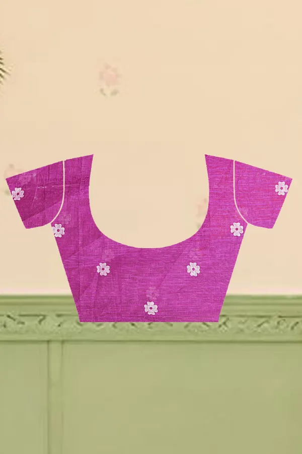 Maroon_Cotton_Linen_Digital_Print_Saree_For_Women
