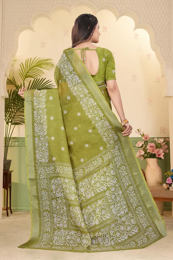 Mustard_Cotton_Linen_Digital_Print_Saree_For_Women