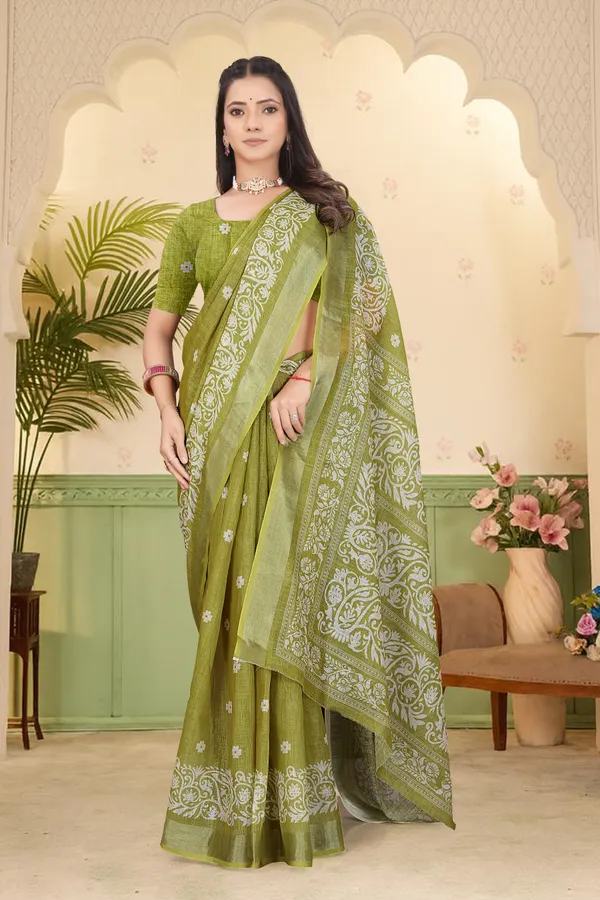 Mustard_Cotton_Linen_Digital_Print_Saree_For_Women