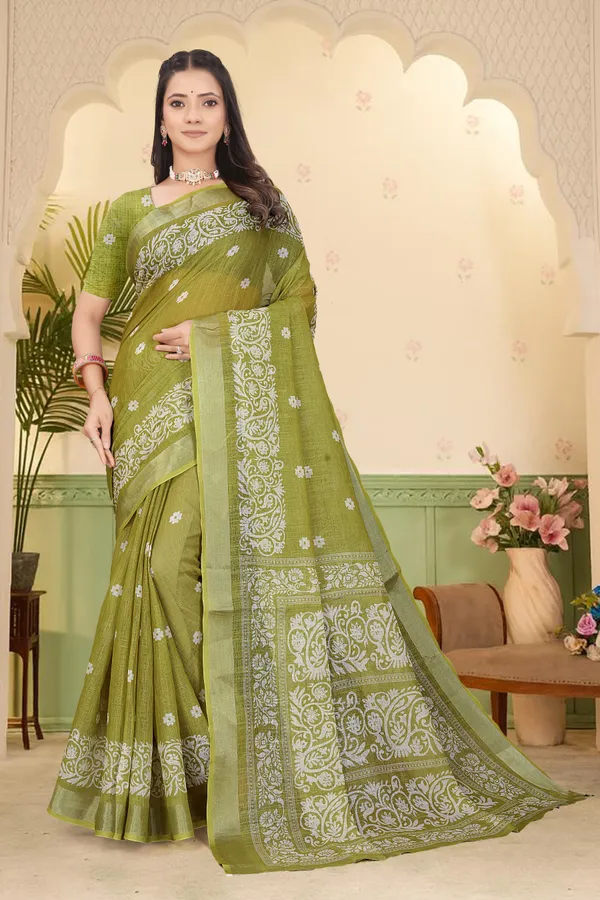 Mustard_Cotton_Linen_Digital_Print_Saree_For_Women