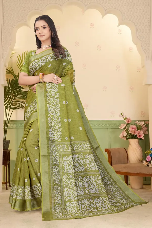 Mustard_Cotton_Linen_Digital_Print_Saree_For_Women