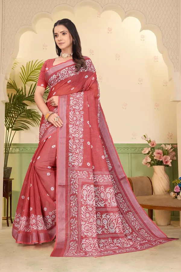 Multicolor_Cotton_Linen_Digital_Print_Saree_For_Women