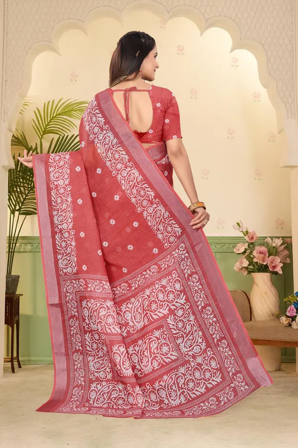 Multicolor_Cotton_Linen_Digital_Print_Saree_For_Women