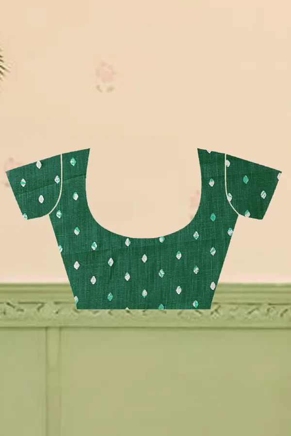 Dark_Green_Cotton_Linen_Digital_Print_Saree_For_Women