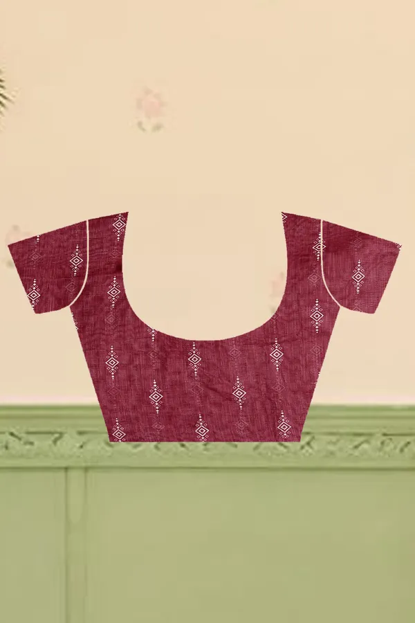 Maroon_Cotton_Linen_Digital_Print_Saree_For_Women