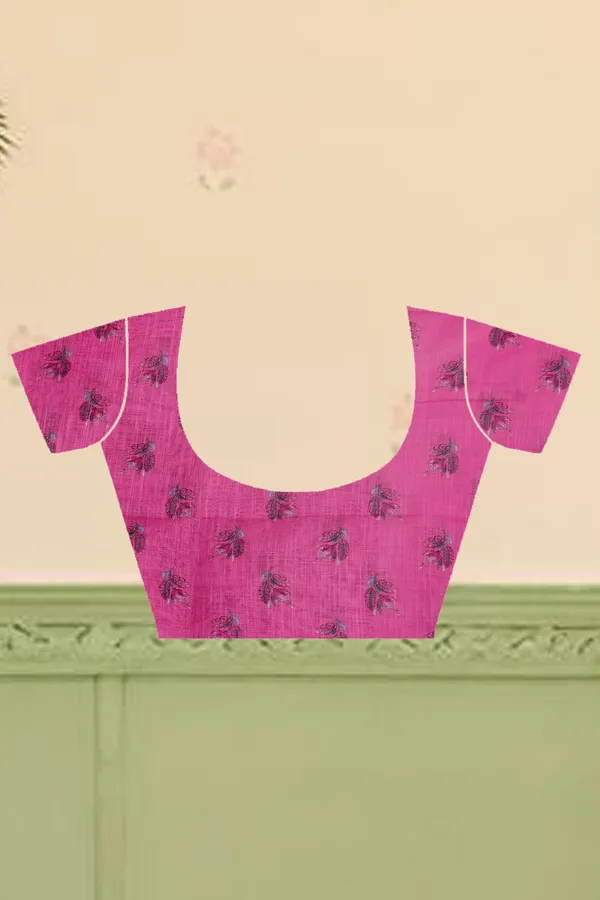 Pink_Cotton_Linen_Digital_Print_Saree_For_Women