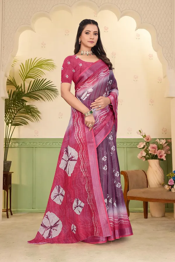 Purple_Cotton_Linen_Digital_Print_Saree_For_Women