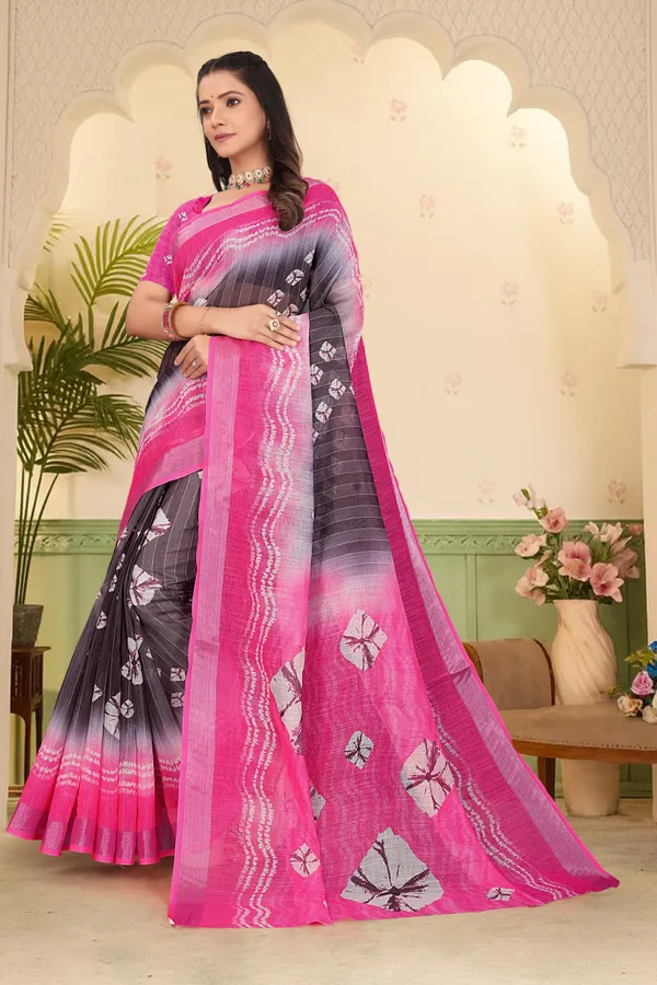Pink_Cotton_Linen_Digital_Print_Saree_For_Women