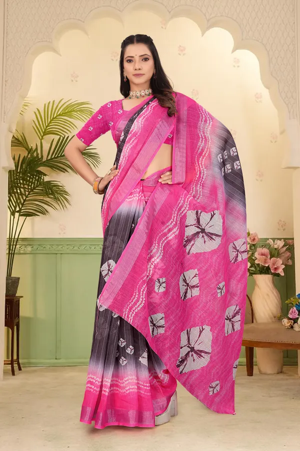 Pink_Cotton_Linen_Digital_Print_Saree_For_Women