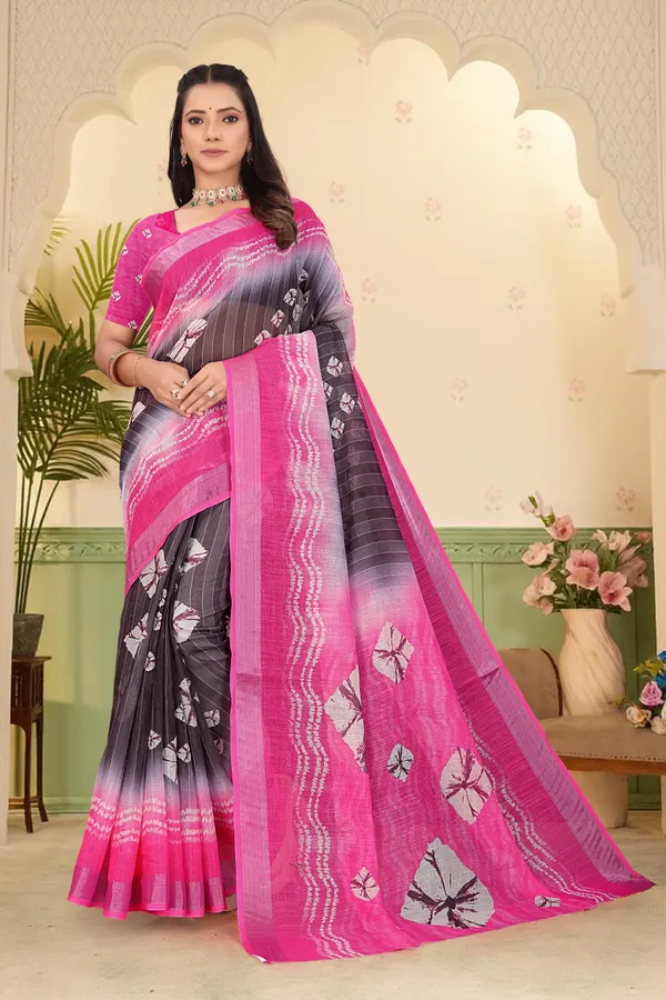 Pink_Cotton_Linen_Digital_Print_Saree_For_Women