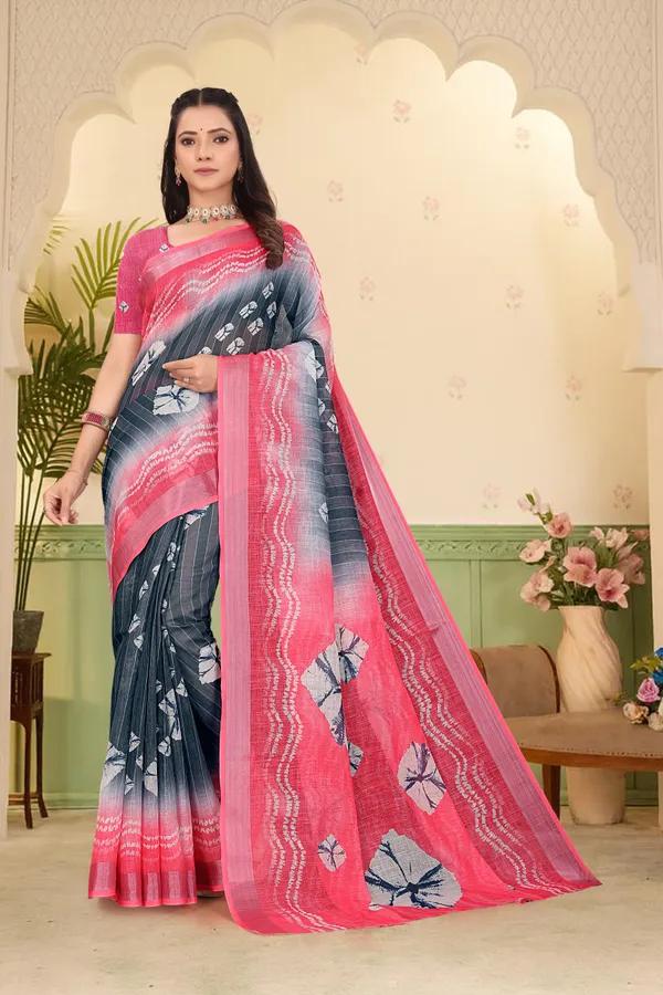 Multicolor_Cotton_Linen_Digital_Print_Saree_For_Women