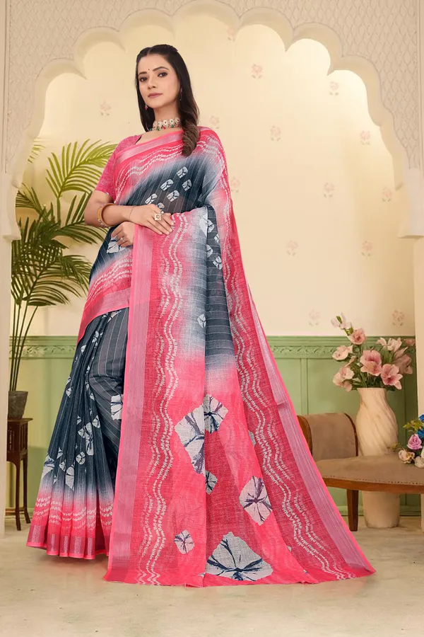 Multicolor_Cotton_Linen_Digital_Print_Saree_For_Women