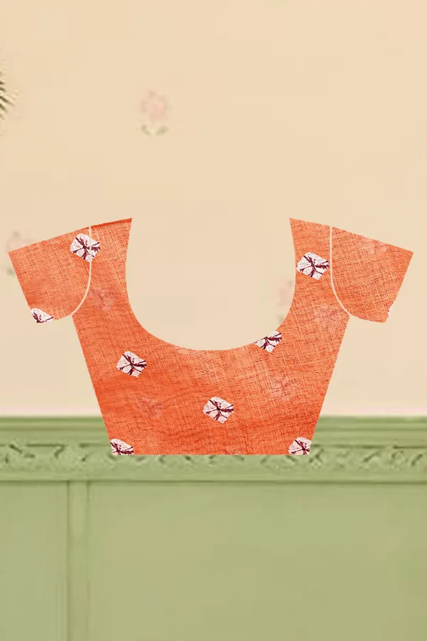 Orange_Cotton_Linen_Digital_Print_Saree_For_Women