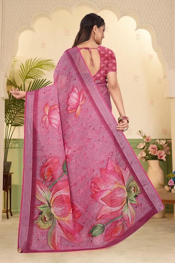 Multicolor_Cotton_Linen_Digital_Print_Saree_For_Women