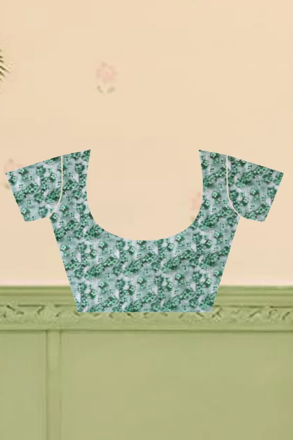 Dark_Green_Cotton_Linen_Digital_Print_Saree_For_Women